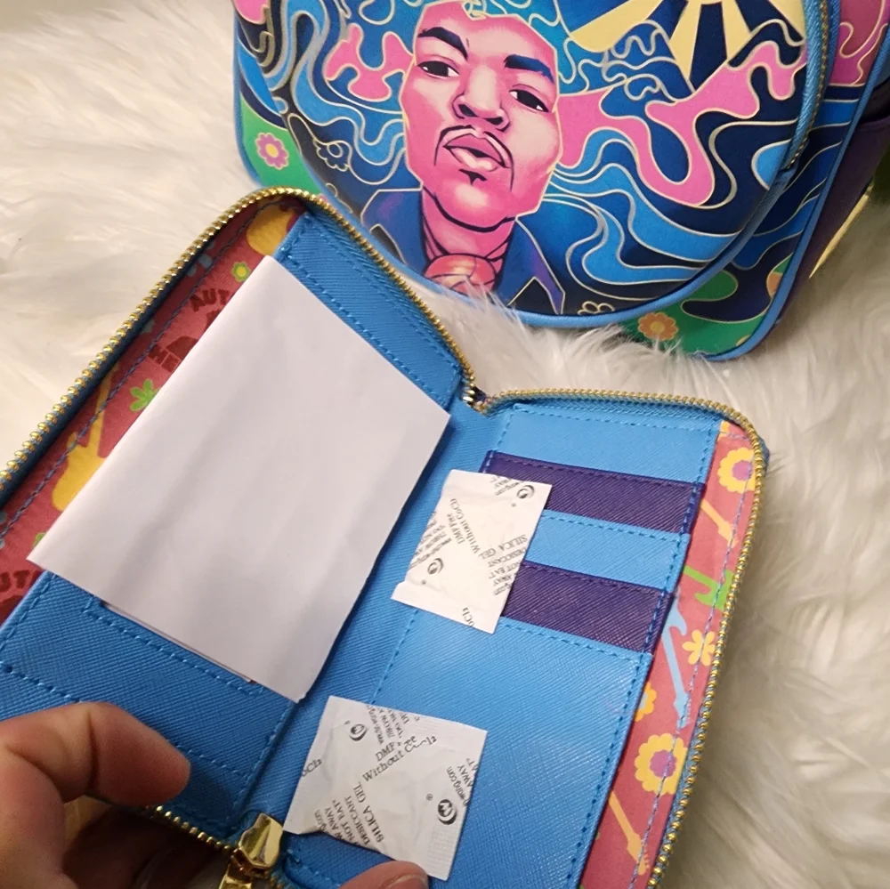 Jimi Hendrix Psychedelic Glow Landscape Wallet&Matching Backpack